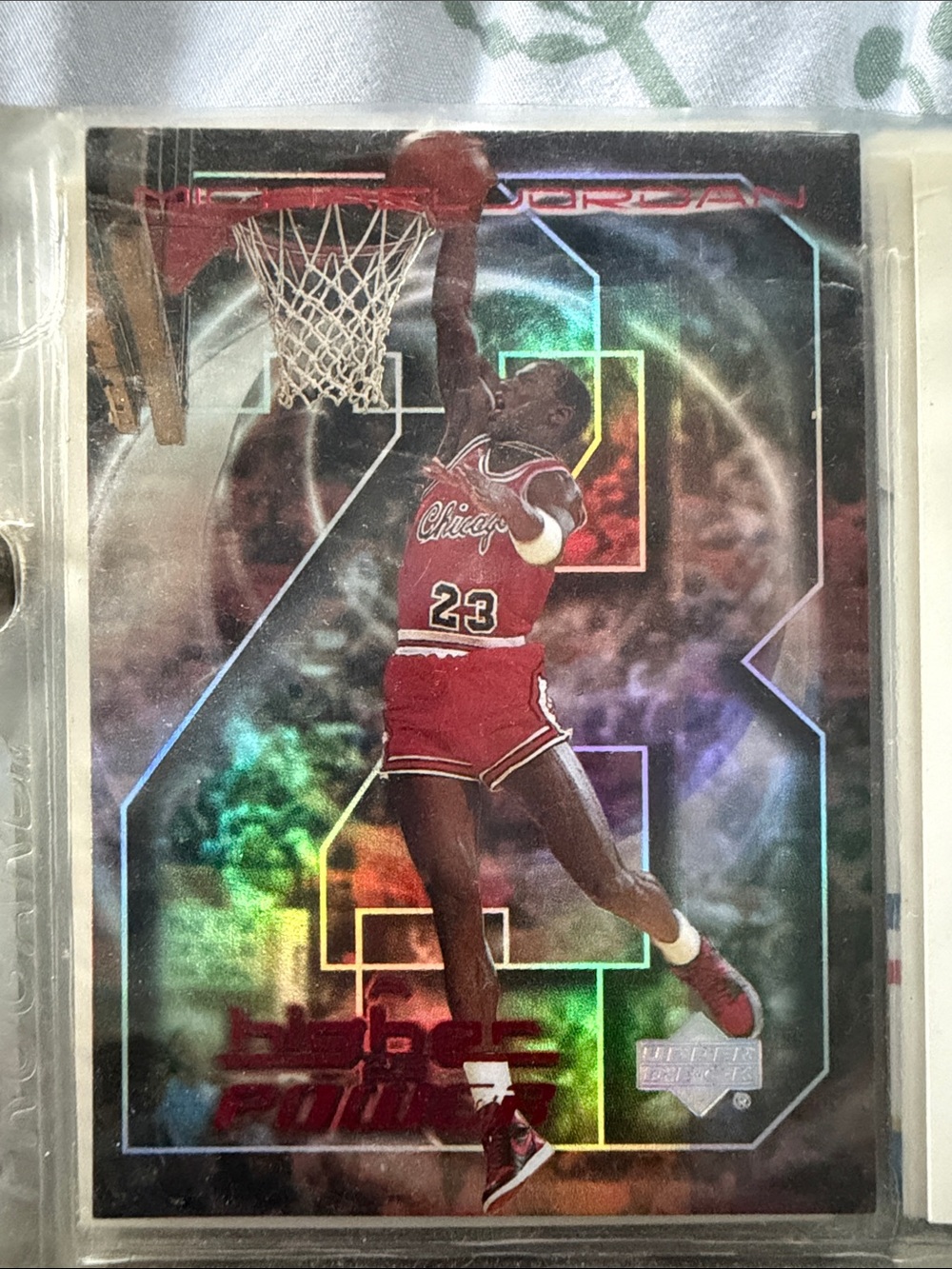 Michael Jordan Holographic Basketball Card - Red